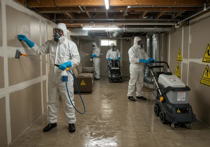 Basement Moisture Removal and Structural Drying process in Gardendale, AL